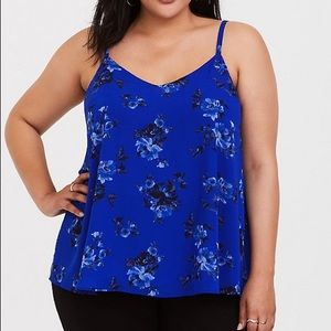SOPHIE - BLUE FLORAL DOUBLE LAYER SWING CAMI